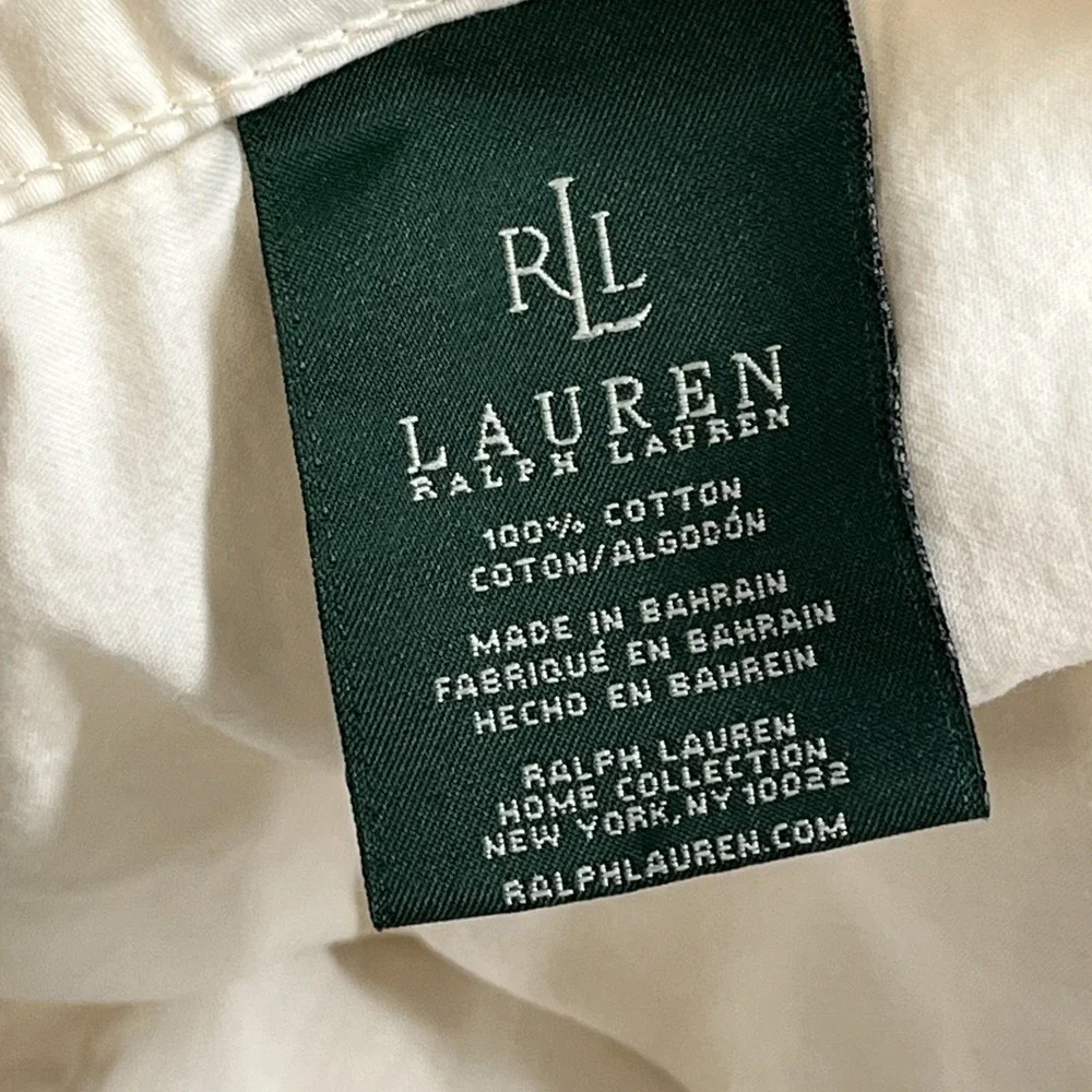 Lauren Ralph Lauren Sheet Set Twin White Cotton Flat & Fitted Only